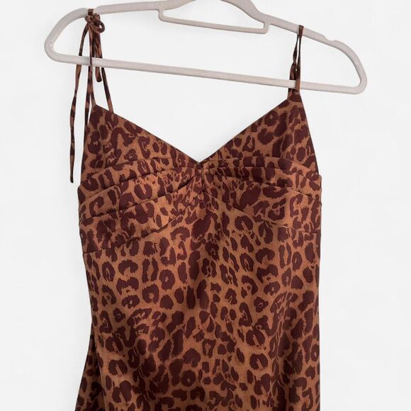 LPA revolve Leopard Print Sweetheart Mini Dress Adjustable Straps | Size Medium - Picture 4 of 5